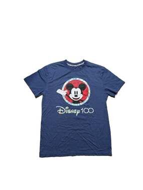 Disney 100 Years of Wonder Mickey Mouse Holographic Graphic T-Shirt Blue Size M